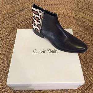 Calvin Klein leather booties